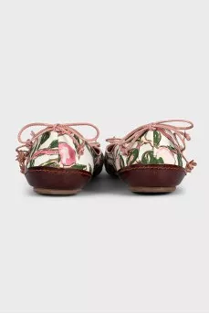Printed ballet flats with a leather back