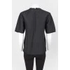 Black top straight cut with short sleeve