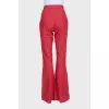 Red high-waisted flared jeans