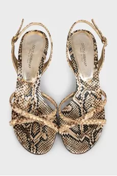 Snakeskin high heel sandals