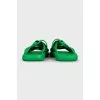 Green weave flip flops