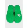 Green weave flip flops