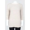 Beige Horizontal Knitted Sweater