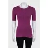 Shiny pink t-shirt with tag