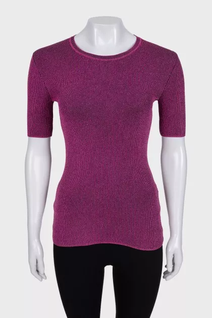 Shiny pink t-shirt with tag