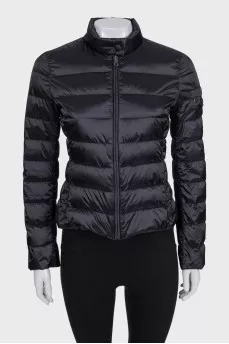 Black fitted jacket with patch pockets