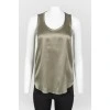 Sleeveless Khaki Silk Top