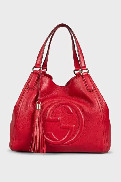 Red leather Soho bag