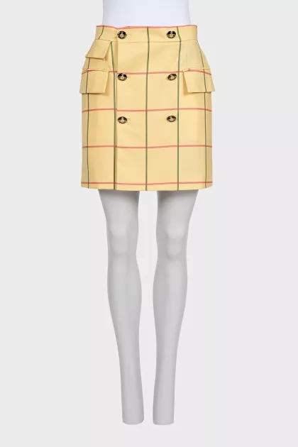 Yellow plaid skirt with tag