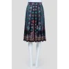 Black Midi Skirt with Flower Print