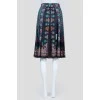 Black Midi Skirt with Flower Print