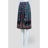 Black Midi Skirt with Flower Print