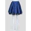 Bell skirt with blue flowers
