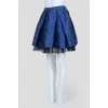 Bell skirt with blue flowers