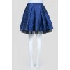 Bell skirt with blue flowers