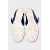 Leather wedge sneakers with embossed detailing