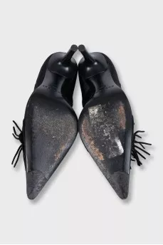 Textile pumps with decorative toes