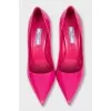 Pink leather pumps