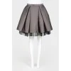 Gray multilayer skirt-coal