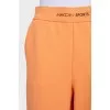 Wide-leg sports trousers with stripes