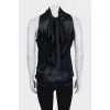 Silk blouse with ties at the neck