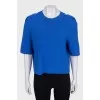 Blue straight-cut T-shirt
