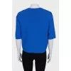 Blue straight-cut T-shirt