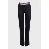 Straight trousers with a contrasting waistband