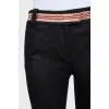Straight trousers with a contrasting waistband
