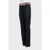 Straight trousers with a contrasting waistband