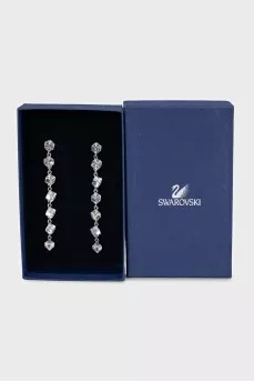 Long silver earrings with pendants