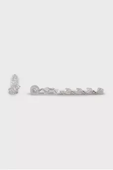 Long silver earrings with pendants