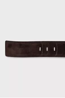 Wide brown suede belt