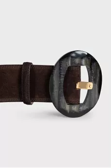 Wide brown suede belt