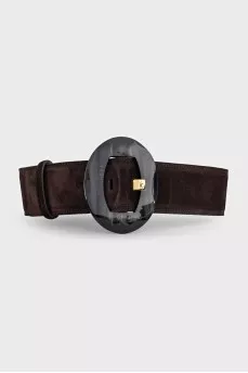 Wide brown suede belt