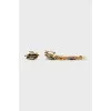 Flower-shaped clip-on earrings in gold color