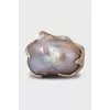 Silver ring with massive pearls