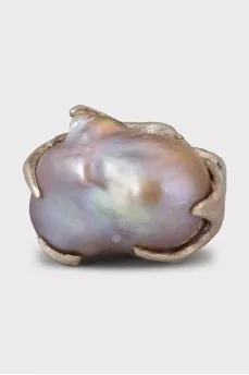 Серебряное кольцо с массивным жемчугом