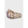 Silver ring with massive pearls