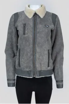 Gray children's bomber jacket