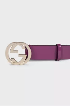 Purple patent leather belt