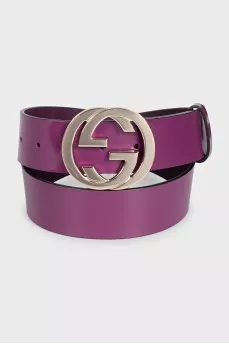 Purple patent leather belt