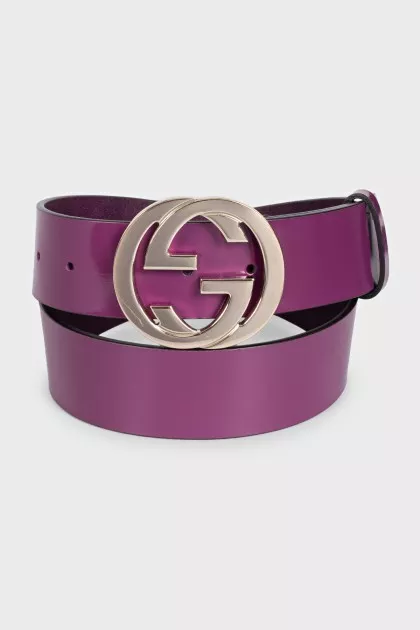 Purple patent leather belt