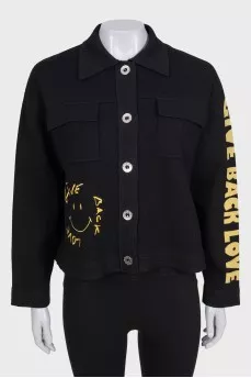 Black jacket by Sandro x Smiley