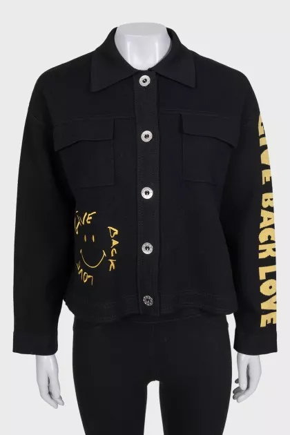 Black jacket by Sandro x Smiley