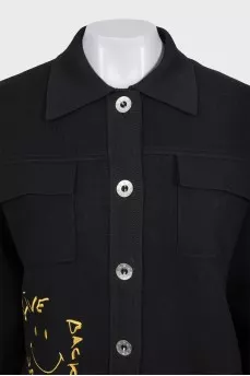 Black jacket by Sandro x Smiley