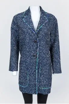 Blue coat with fringe