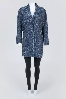 Blue coat with fringe