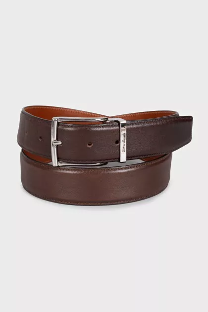 Men's brown leather belt
