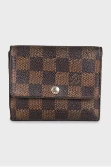Canvas wallet with signature brown print